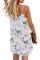 White Floral Pattern Buttoned Slip Cami Dress