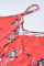 Orange Floral Pattern Buttoned Slip Cami Dress