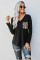 Black Leopard Patch Pocket Long Sleeve Top