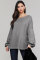 Gray Loose Casual Puffy Sleeve Top