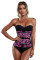 Rose Leopard Printing Compression Double Strap Latex Waist Trainer