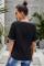 Black Boho Floral V Neck Casual Blouse