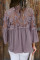 Purple Crochet Lace Button Top