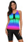 Blue Ombre Print Racerback Tankini Swimsuit