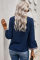 Blue Boho Floral V Neck Long Sleeve Casual Top