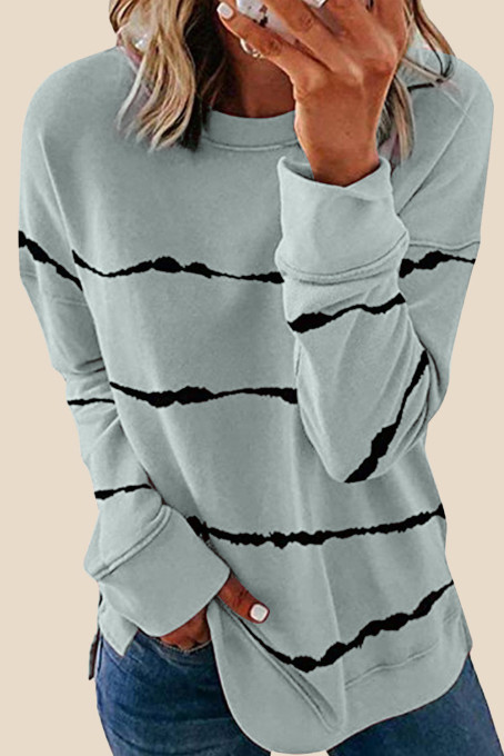 Tie-dye Stripes Gray Sweatshirt