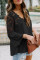 Black Crochet Lace Button Top